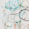 Baby Blue w Pearl Seed Bead Adjustable String Bracelet - Image 3