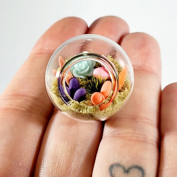Super Cute Mini Terrarium Real Glass With Micro Clay Plants