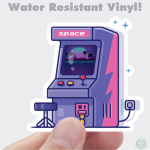 80s Retro Arcade Cabinet Vinyl Sticker