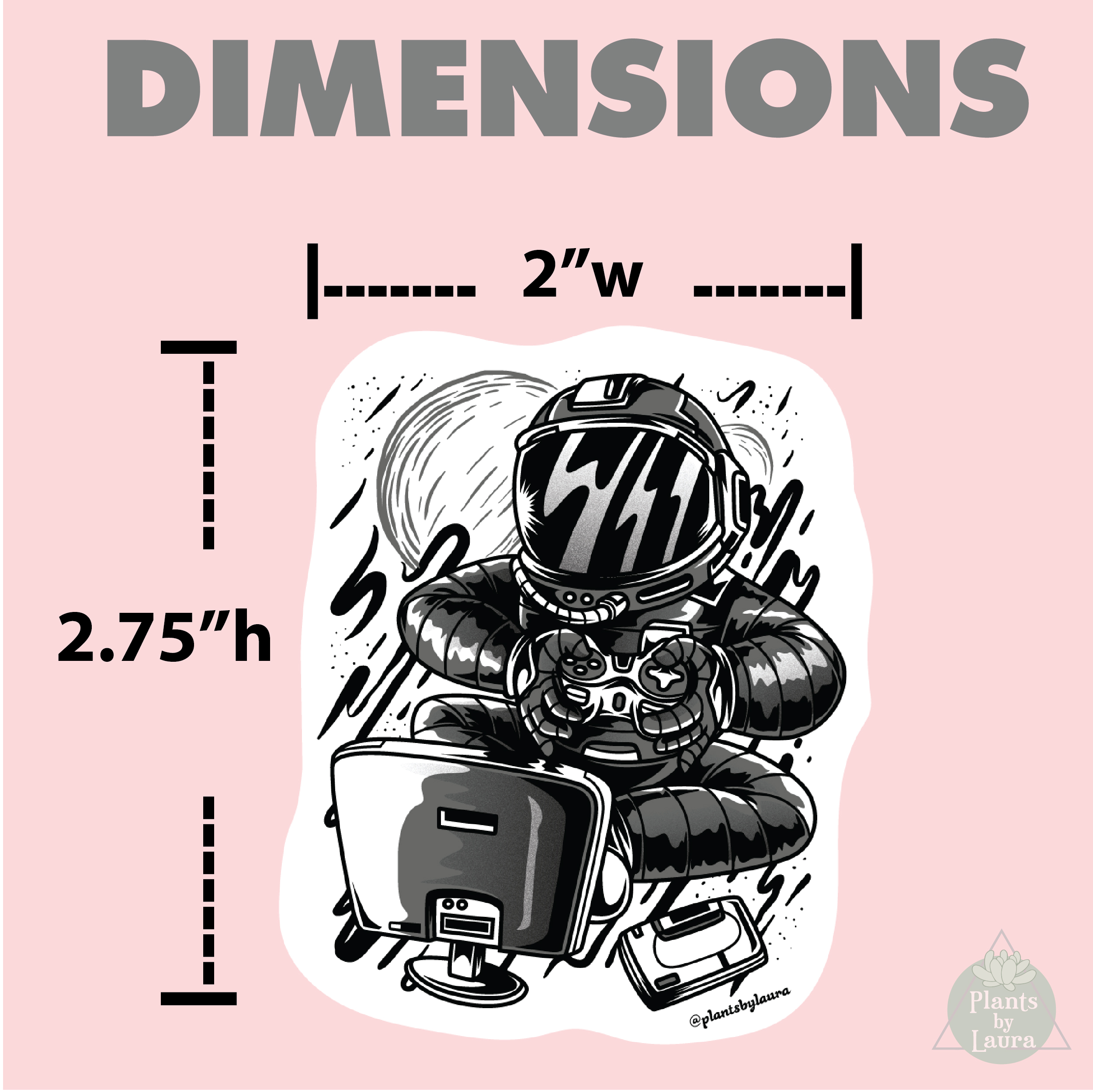 Gaming Astronaut Vinyl Sticker - Image 2