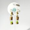 Sterling Silver Micro Bottle Earrings with Clay Plants - Image 4