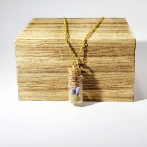 Plant Bottle Necklace with Gold Chain