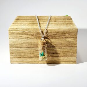 Plant Bottle Necklace with Silver Chain