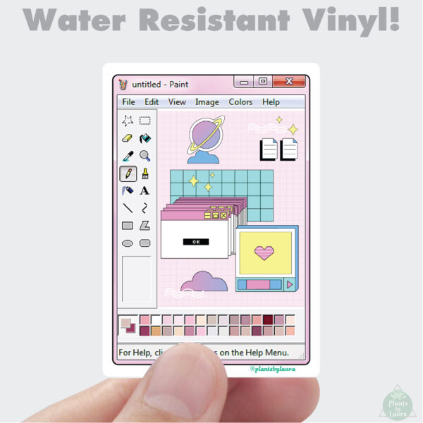 Pink Paint Screen Vinyl Sticker
