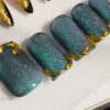 Green Cateye with Dripping Gold Nails - Image 2