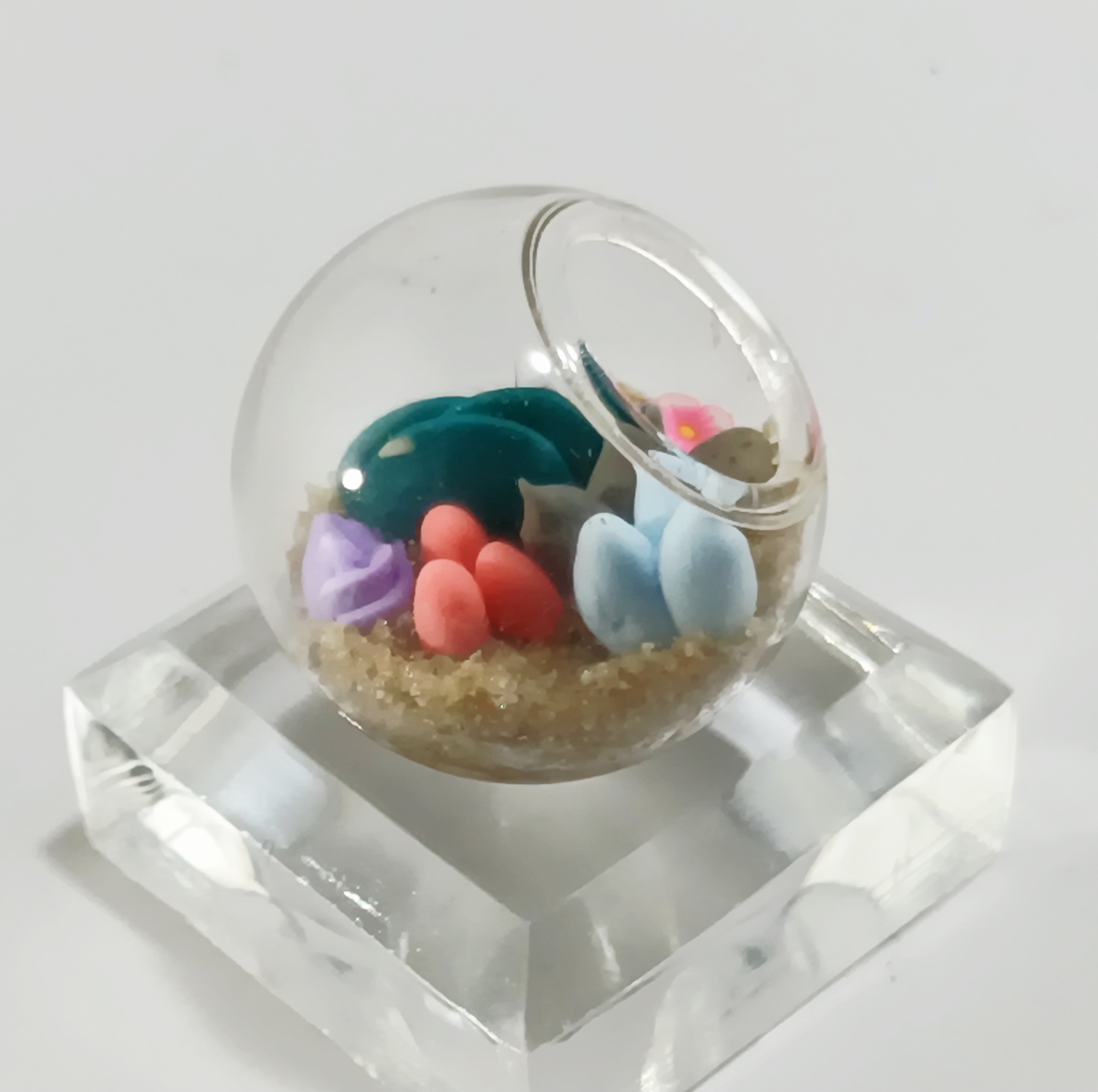 Micro Terrarium - Teal n Pink - Image 2