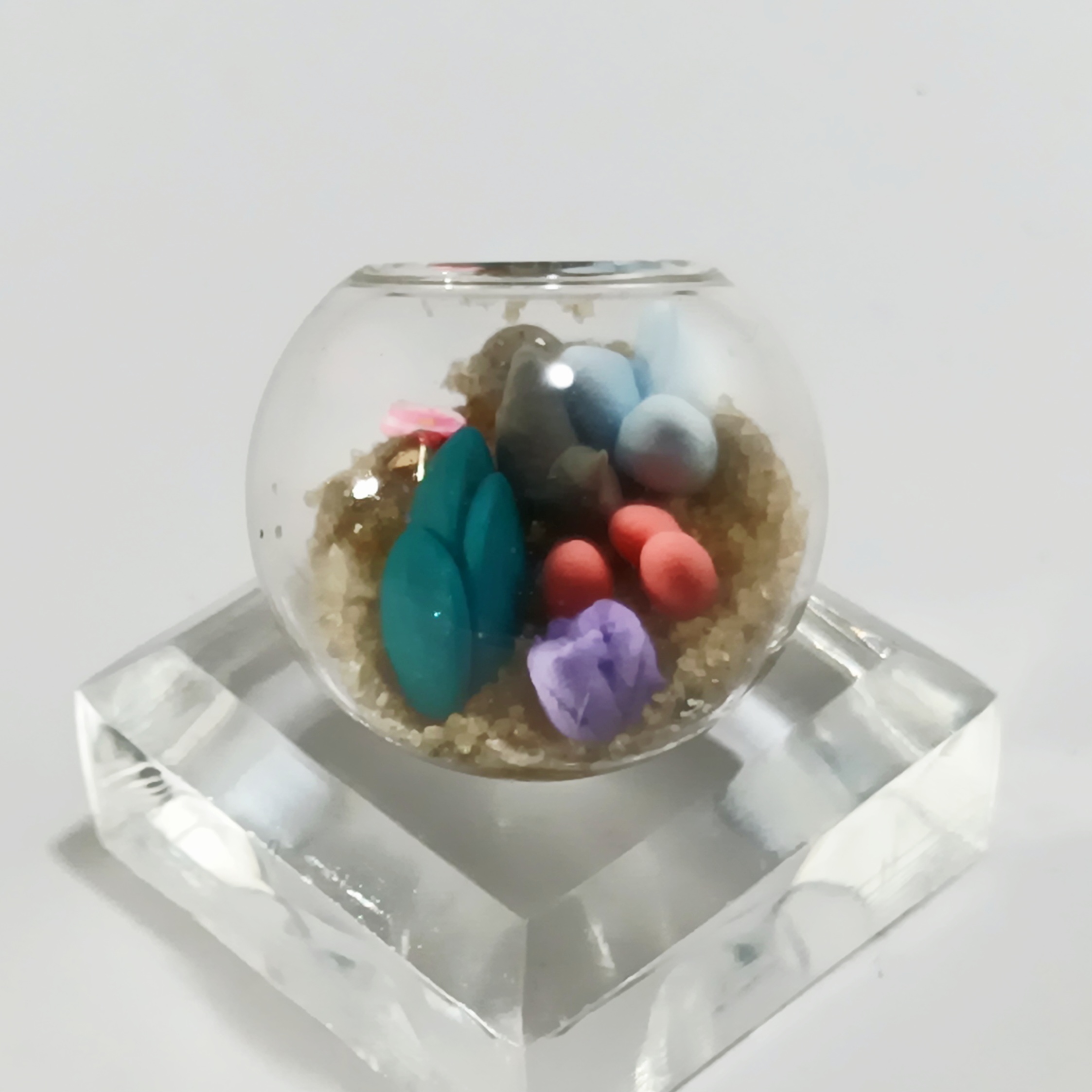 Micro Terrarium - Teal n Pink - Image 3