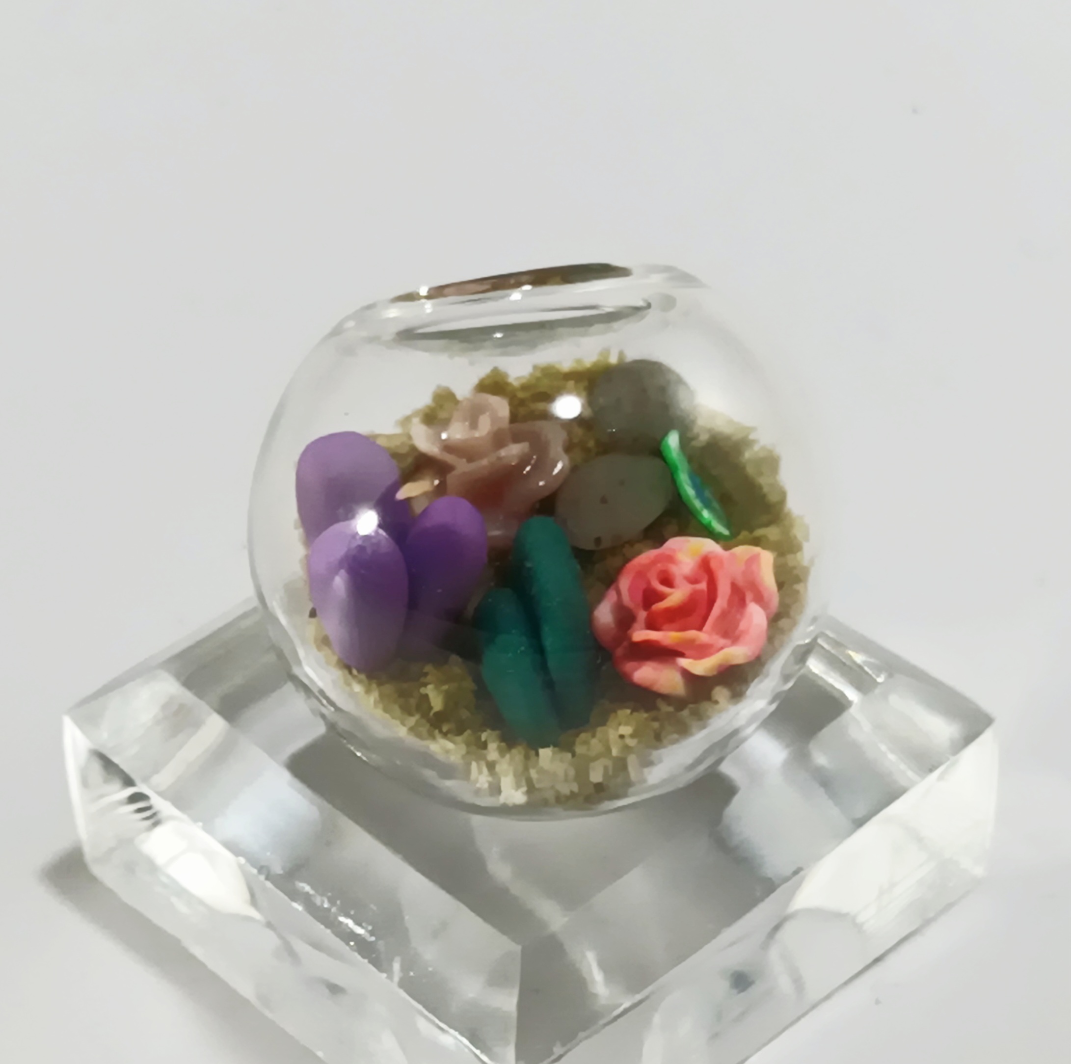Micro Terrarium - Pink Rose - Image 3