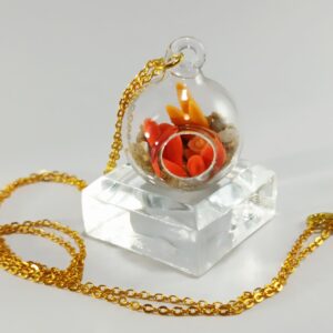 Miniature Terrarium Necklace - Fire