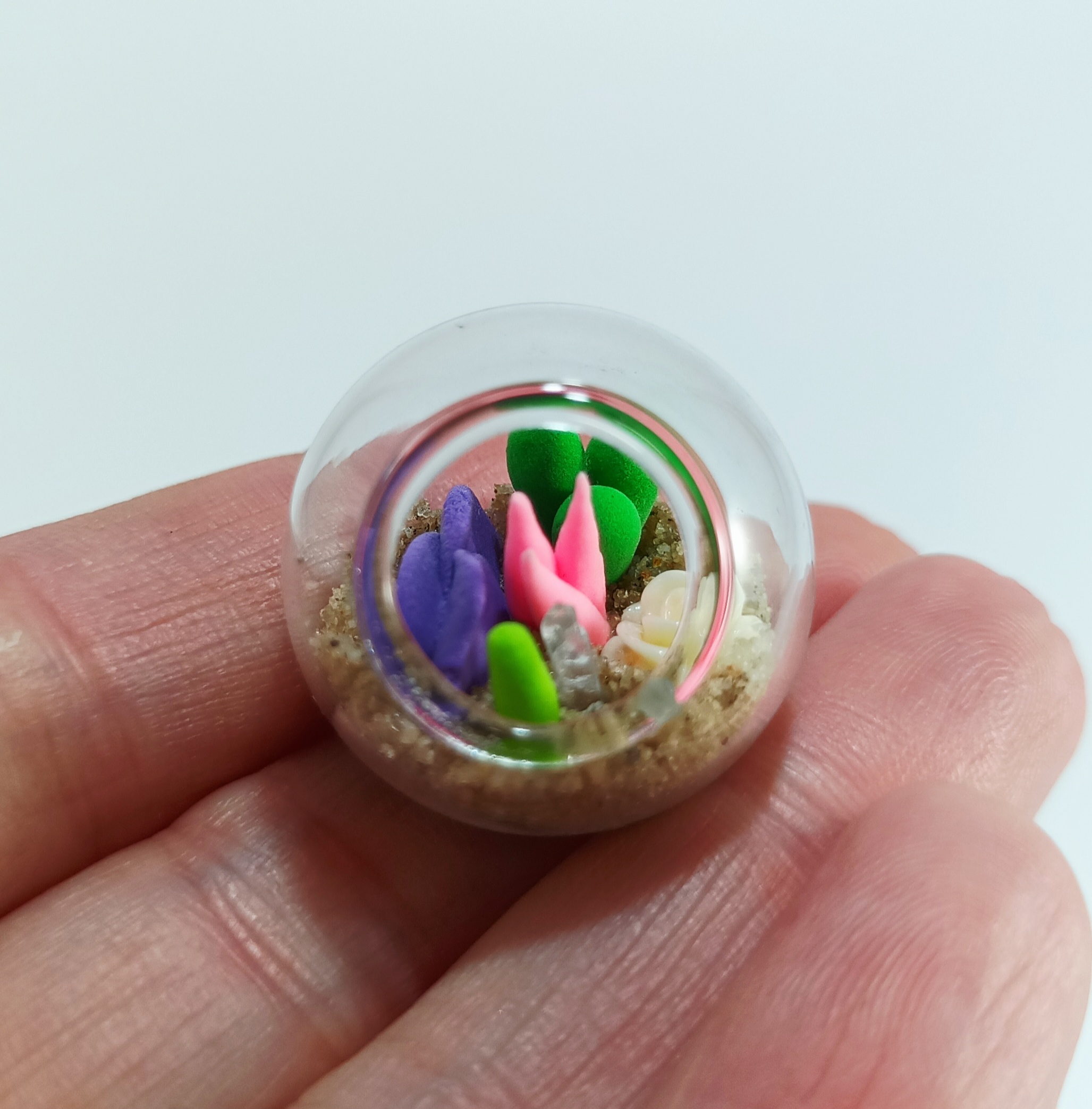 Micro Terrarium - Cream Rose