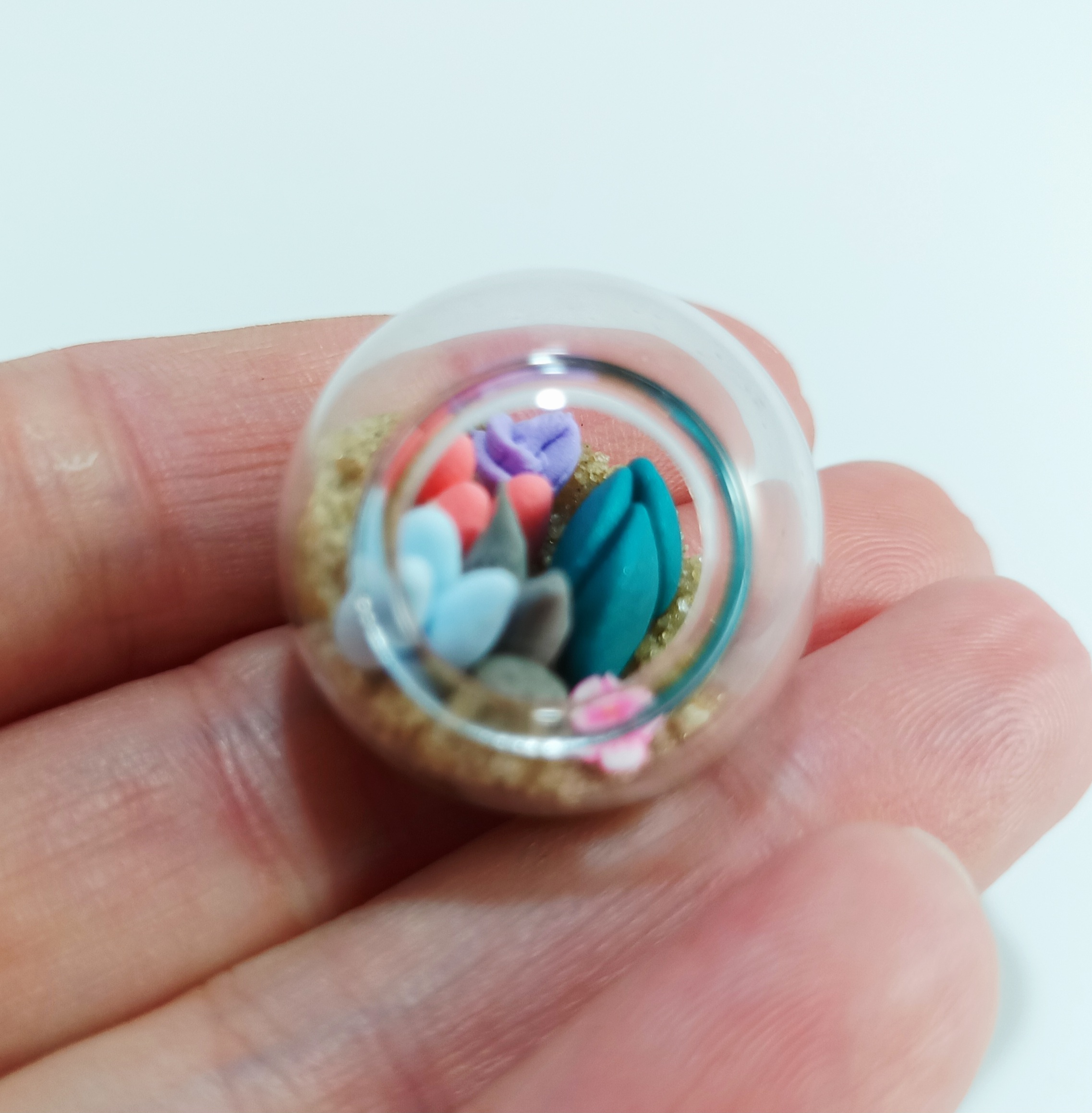 Micro Terrarium - Teal n Pink - Image 5